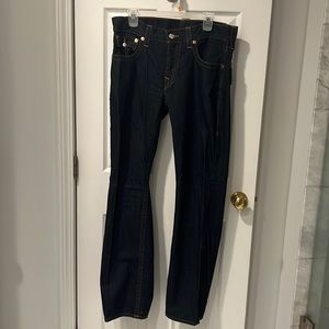 34x33 True Religion Straight Leg Dark Jeans